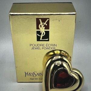 1990’s Yves Saint Laurent Paris Swarovski Ruby Heart Powder Compact